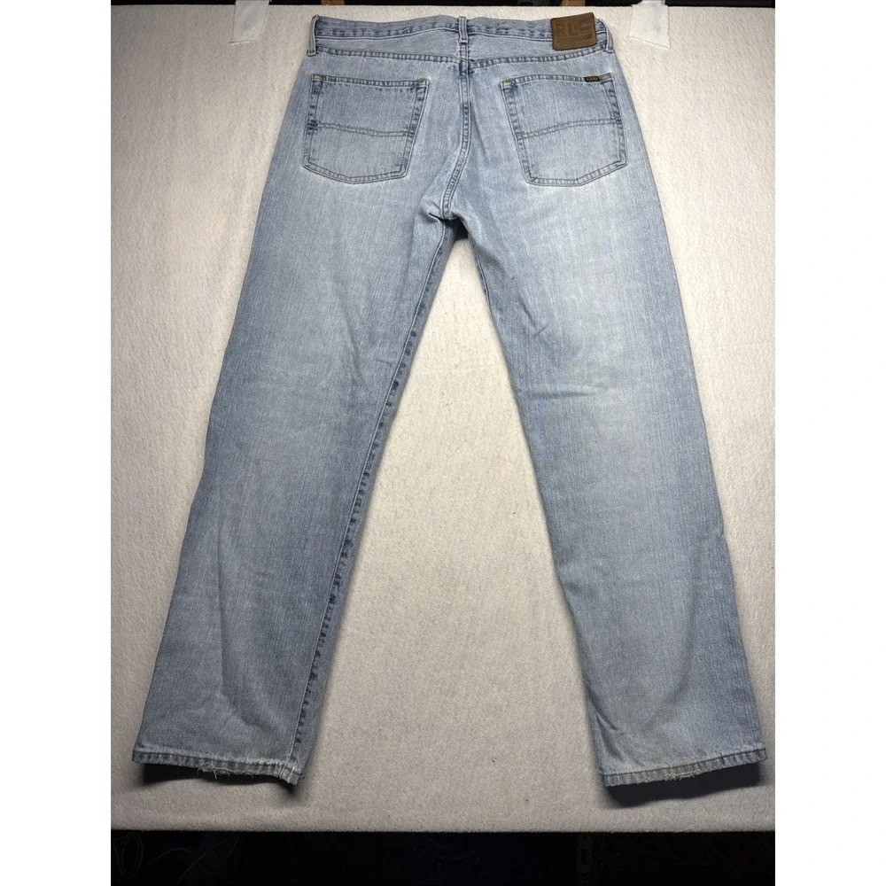 Polo Ralph Lauren Jeans Mens Straight Leg Light Wash Denim Jeans 34x32